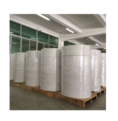 Cs01y-Etiqueta de código de barras en rollo gigante Cinta adhesiva amarilla en rollo gigante Papel de regalo Rollo gigante térmico 80GSM